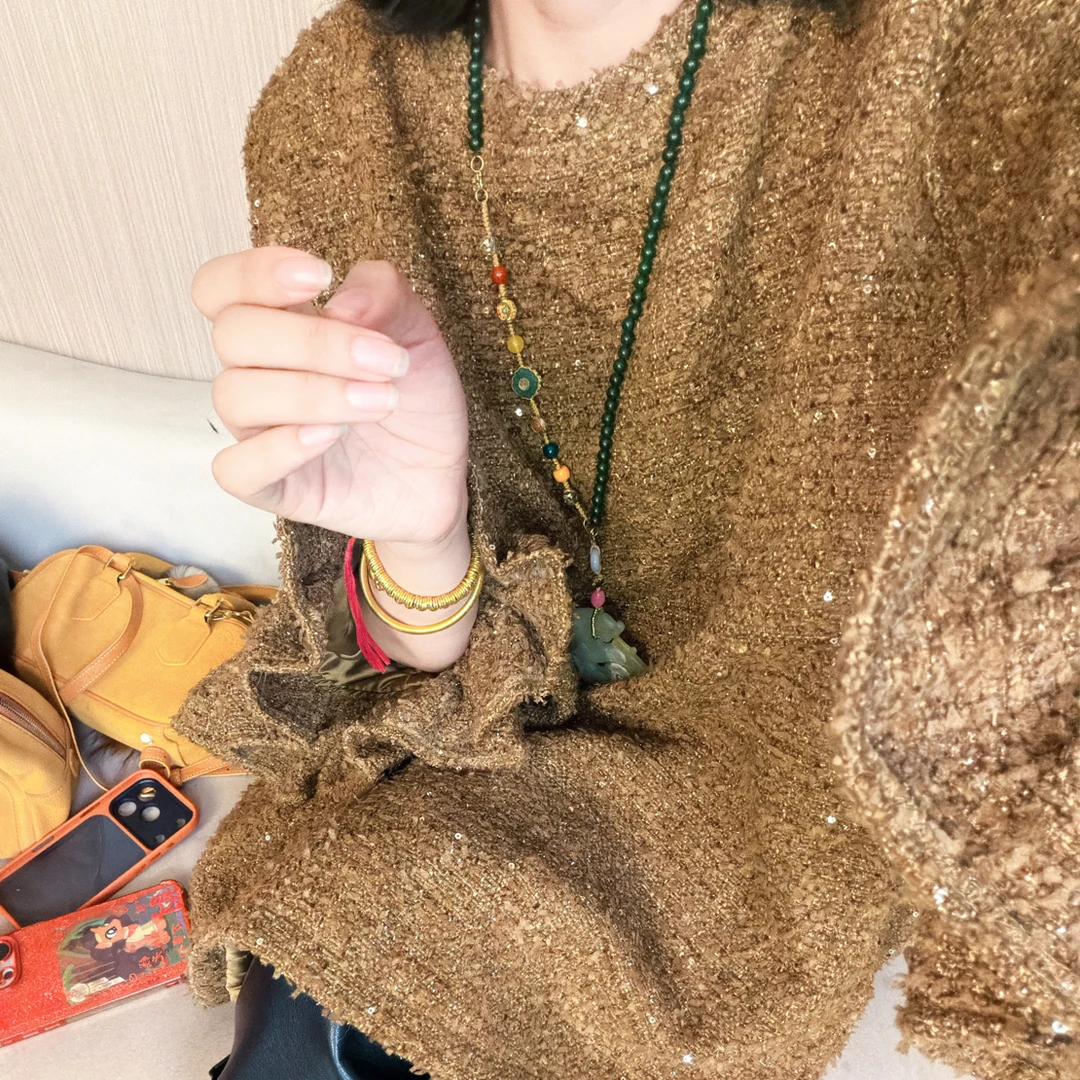 香奶奶#《花袖大板外套》国风新中式日常新香香手编外套棉外衣时尚