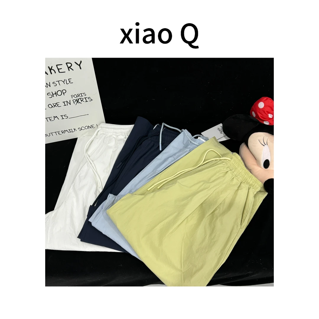XIAO-Q韩系夏款休闲纸片纯棉九分裤宽松百搭时尚