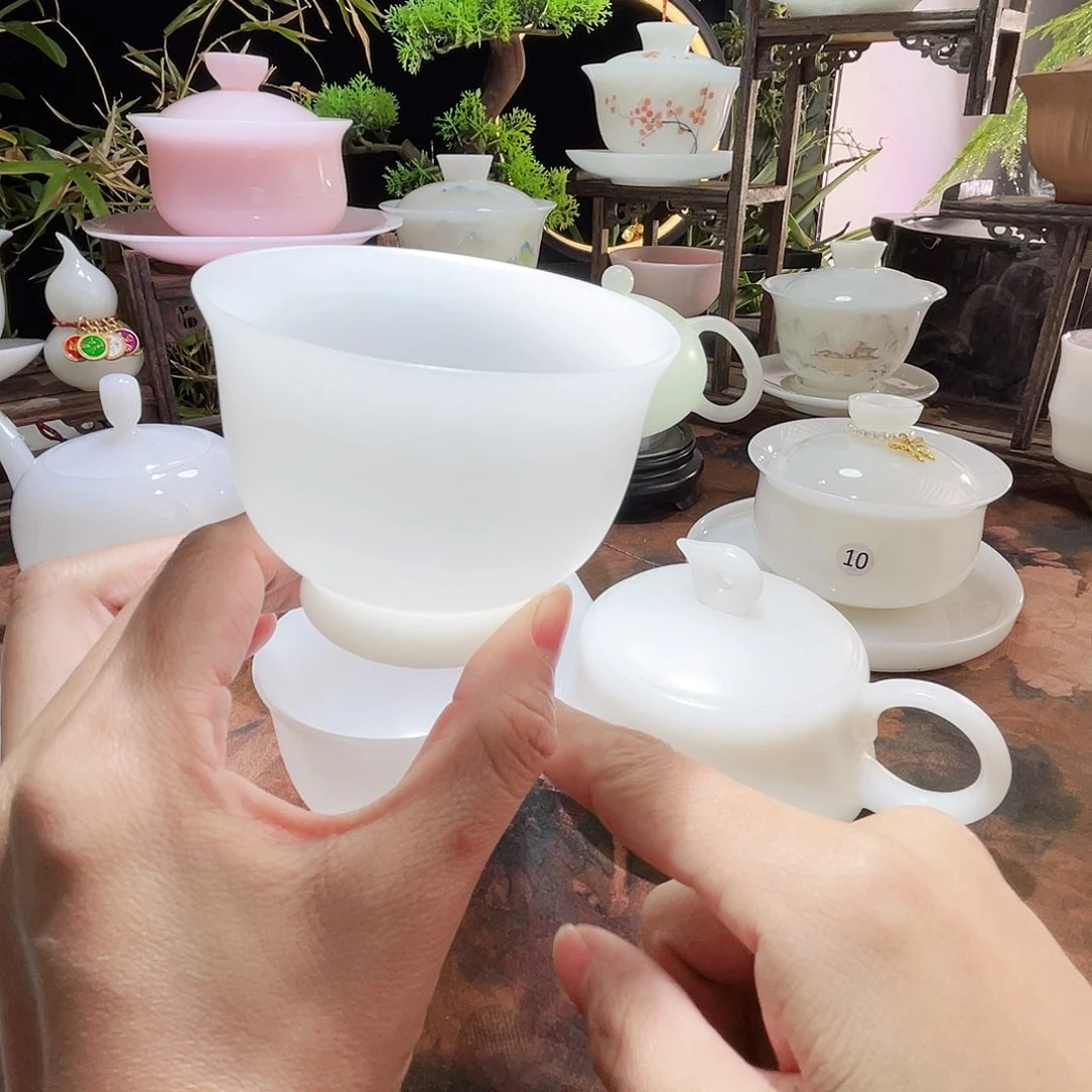 人***9冰晶璞玉素烧玉兰杯