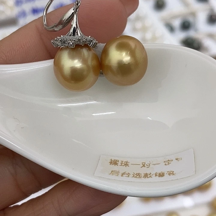 海水珍珠裸珠炫彩浓金珠12.4 不含配件