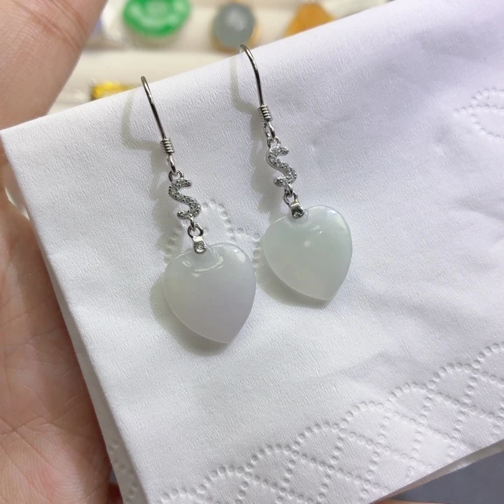 翡翠未镶嵌耳饰耳钩