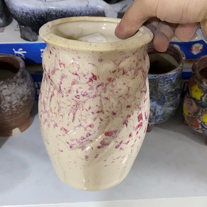 摆件陶盆有孔 瑕疵介意勿拍