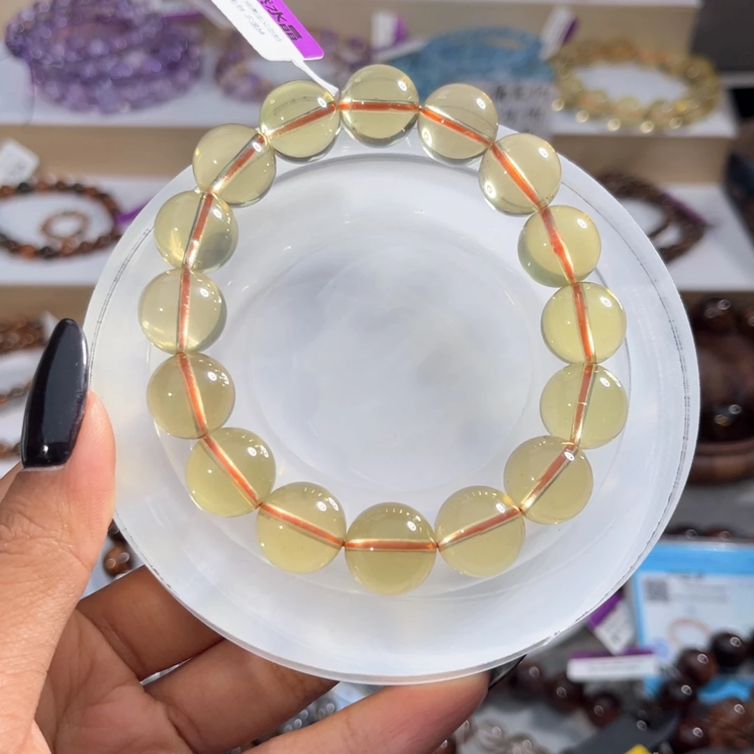 揭***厂未镶嵌手串水晶黄水晶13m