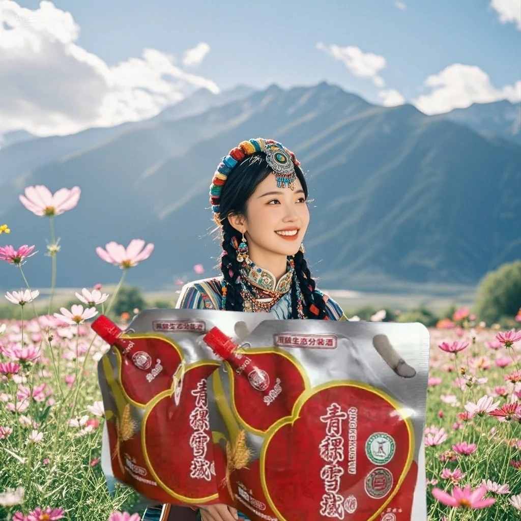 贵兆德52°纯青稞雪域酒高原特色清香型白酒500ml*4袋52度500ml