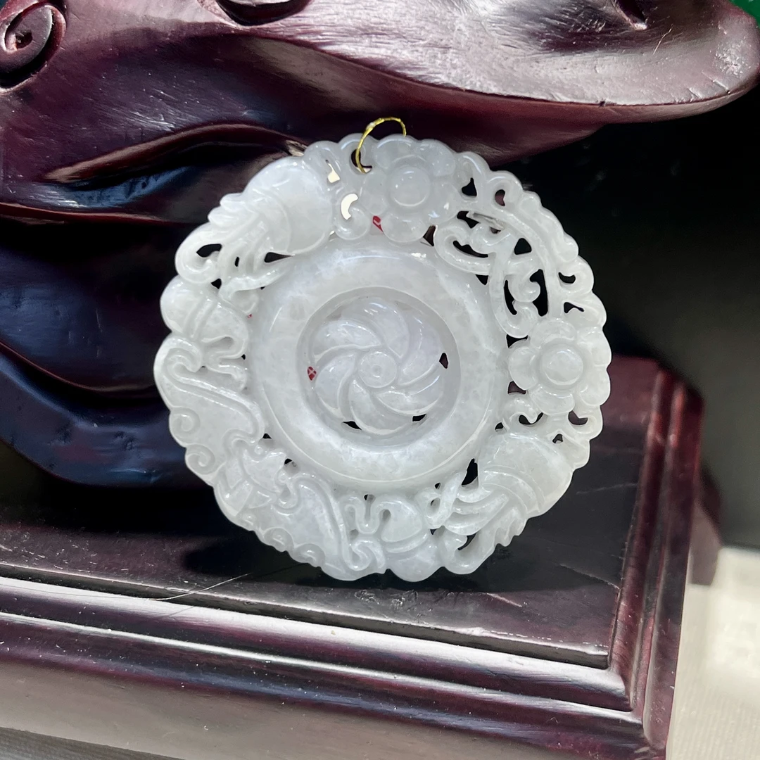 天然A货翡翠花开富贵多样性发其一）