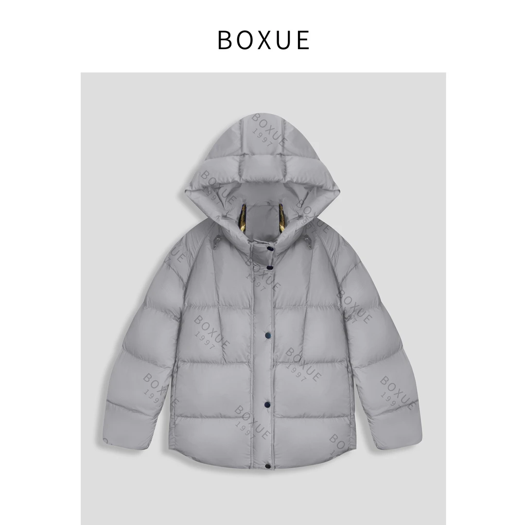 BOXUE“艾菲尔”2024冬季90白鸭绒连帽羽绒服 外套#241215YR33