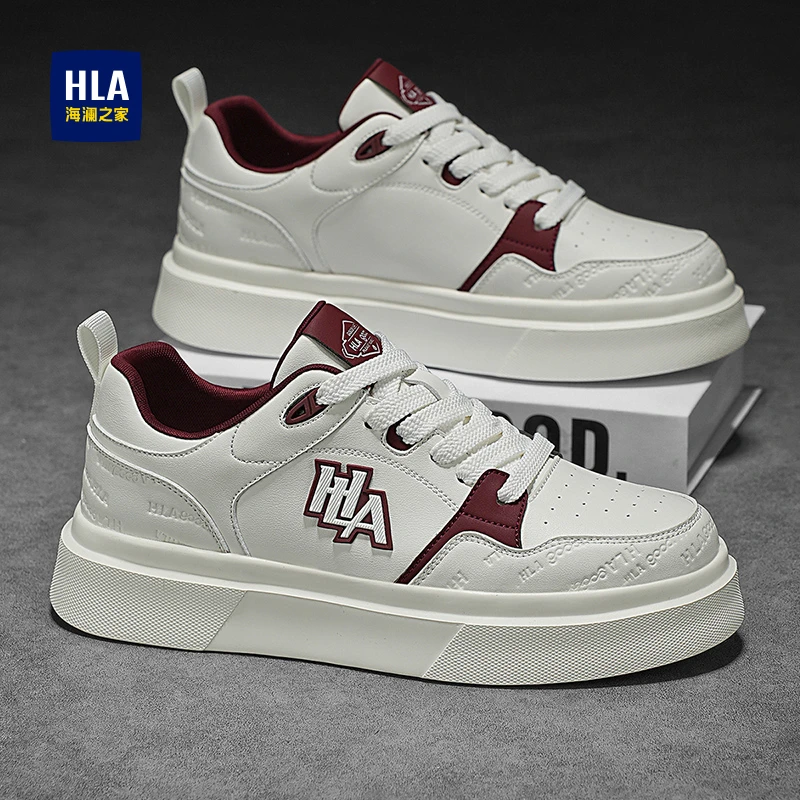 HLA/海澜之家25年新品秋季舒适增高休闲运动软底防滑耐磨男鞋板鞋
