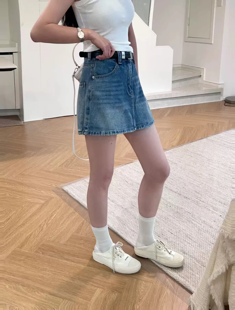 【丽鑫】高腰牛仔短裙裤