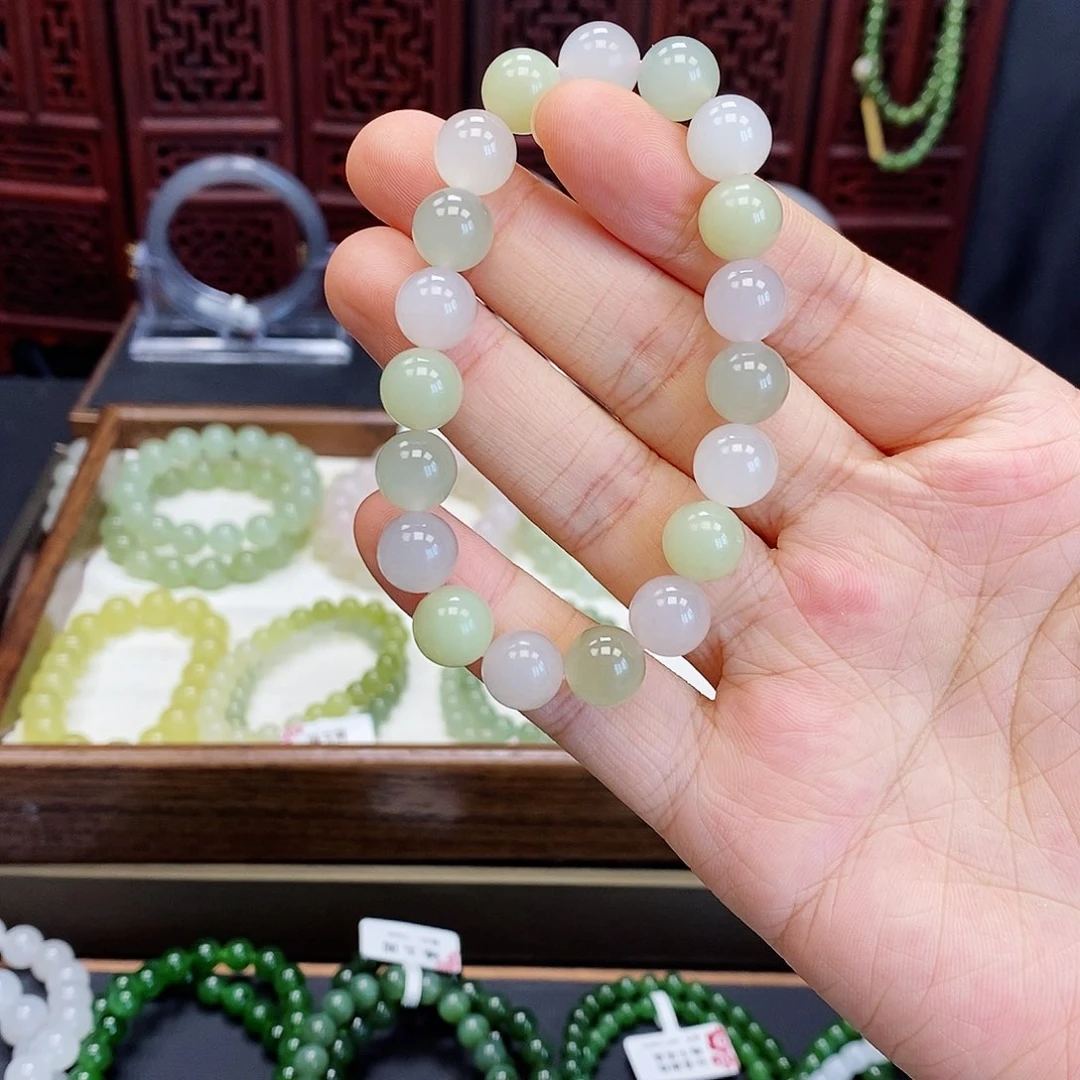 和田玉手串未镶嵌多宝10