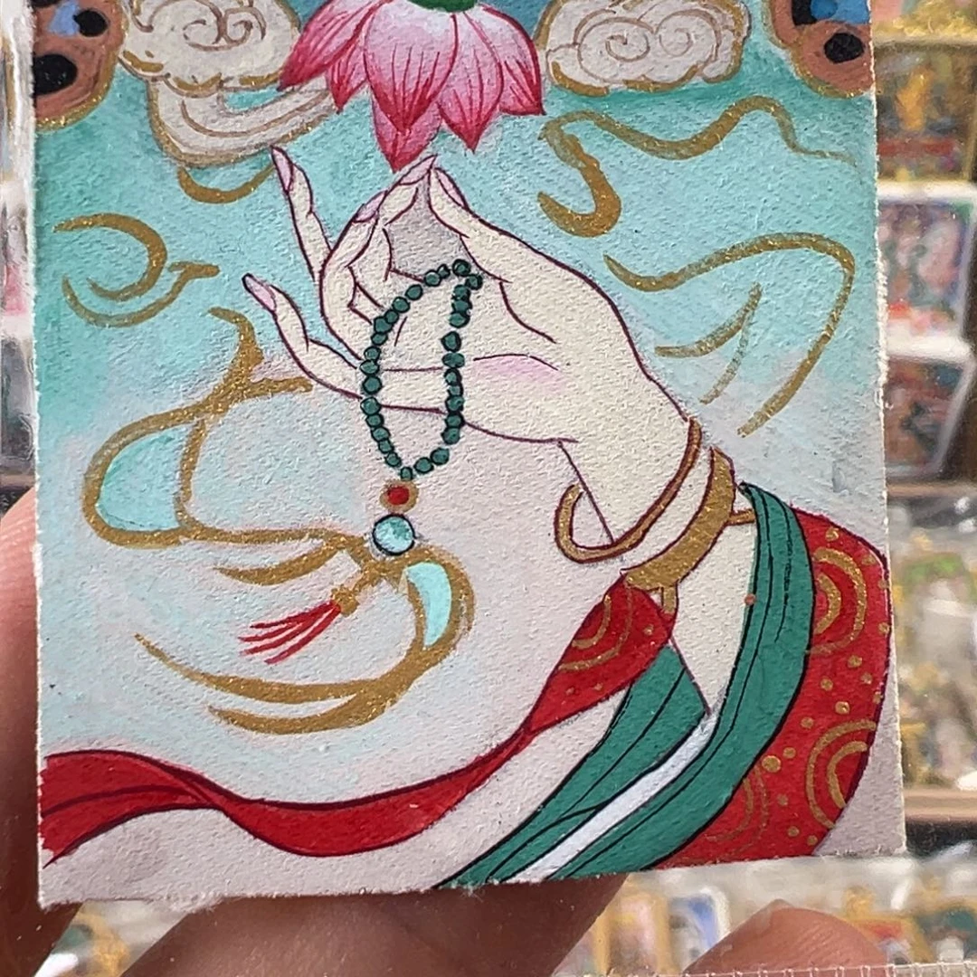 咕***咕吊坠装裱画佛珠背卡