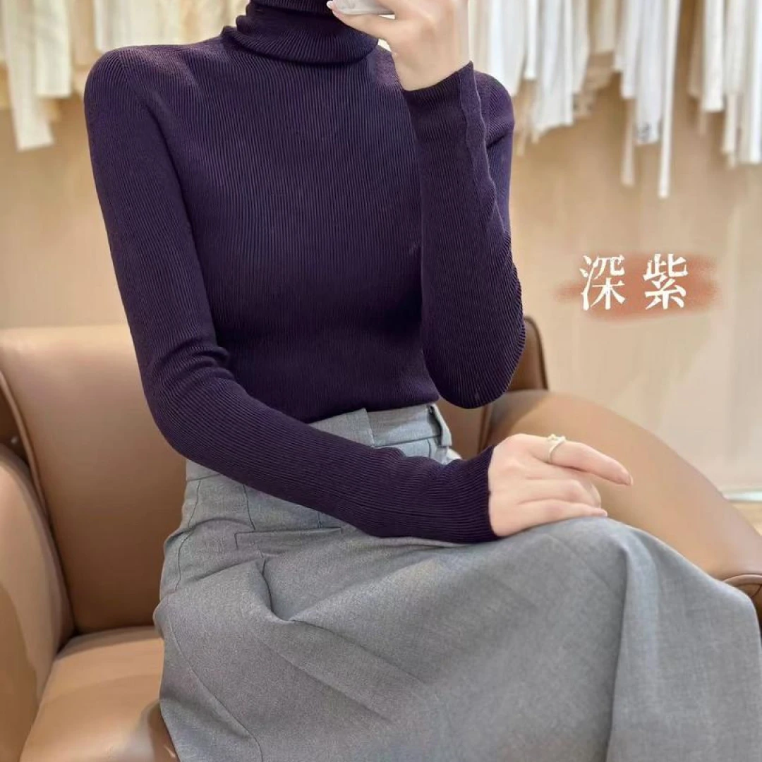 堆堆领【100%精纺羊毛】新澳18针80织可机洗无缝羊毛衫 034