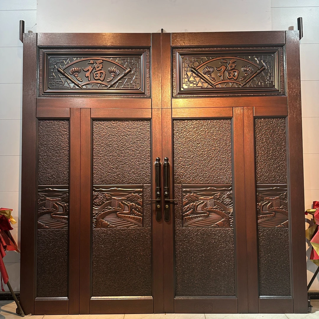 农村自建房新中式锌合金大门多种款式任你选择
