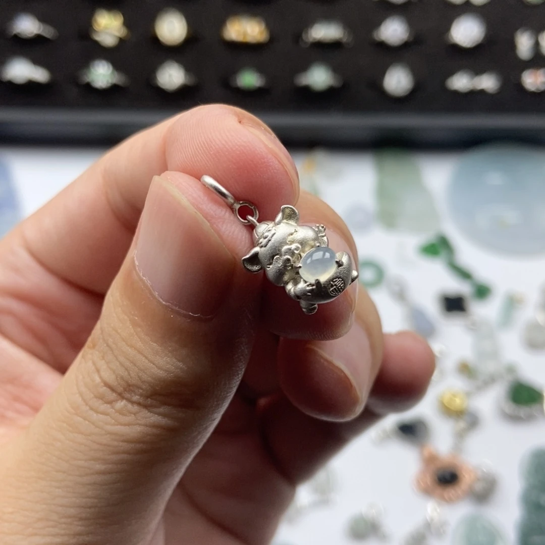 翡翠银S925镶嵌颈饰