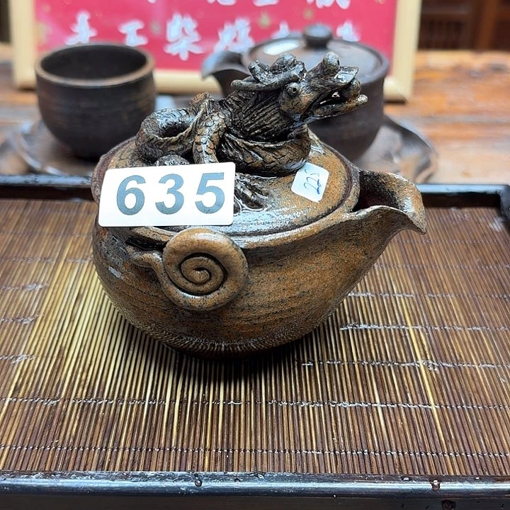 纯手工制作粗陶茶具