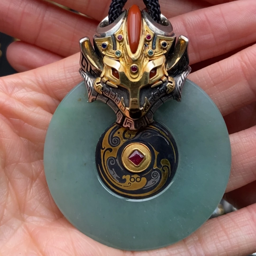 颈饰银S925镶嵌翡翠