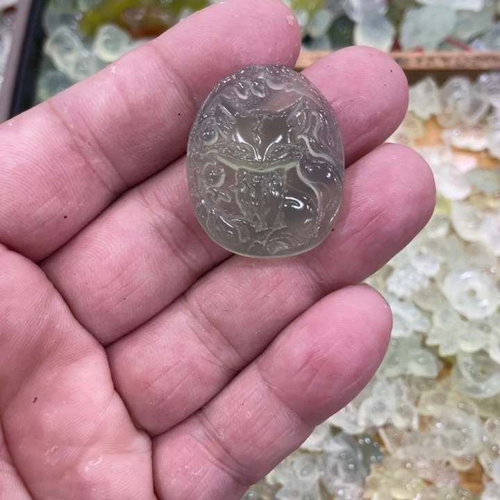 蛇纹石玉合金颈饰