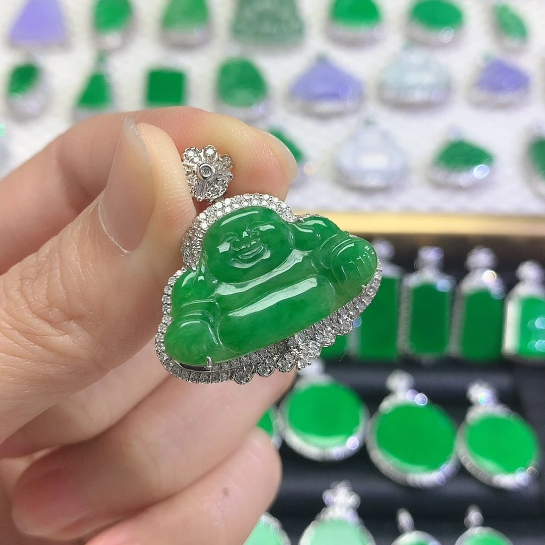 吊坠(不含链)18K金镶嵌翡翠用****4吊坠