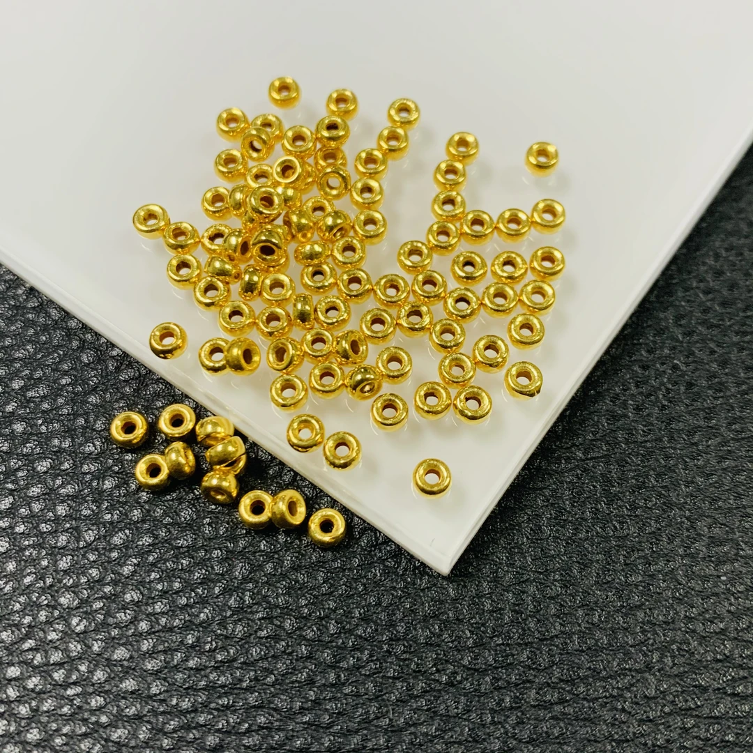 YZ4528-18K金3mm左右亮面气泡珠配件-XZZ（多样性发其一