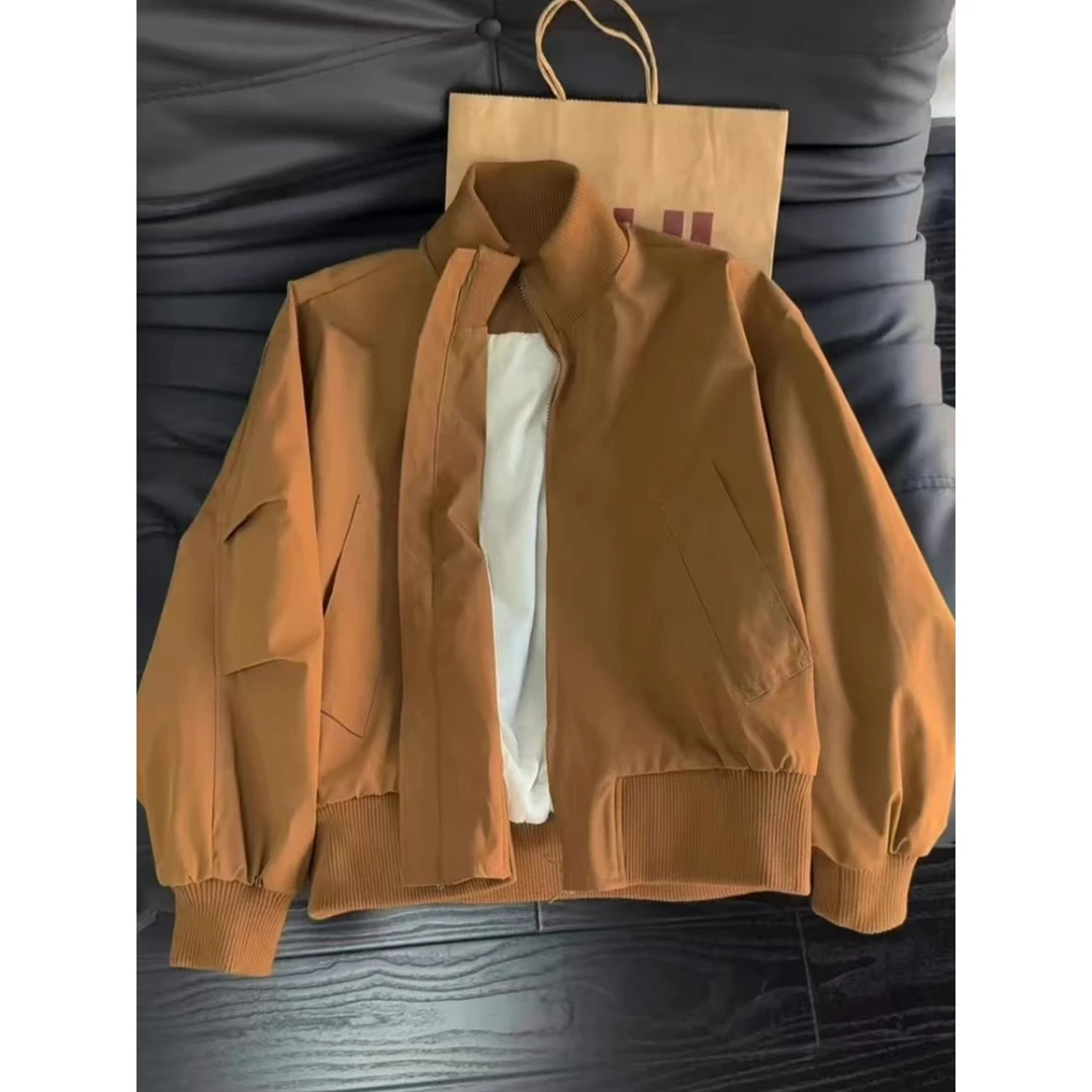 cleanfit立领飞行夹克男款秋季美式复古高街棒球服bomber廓形外套