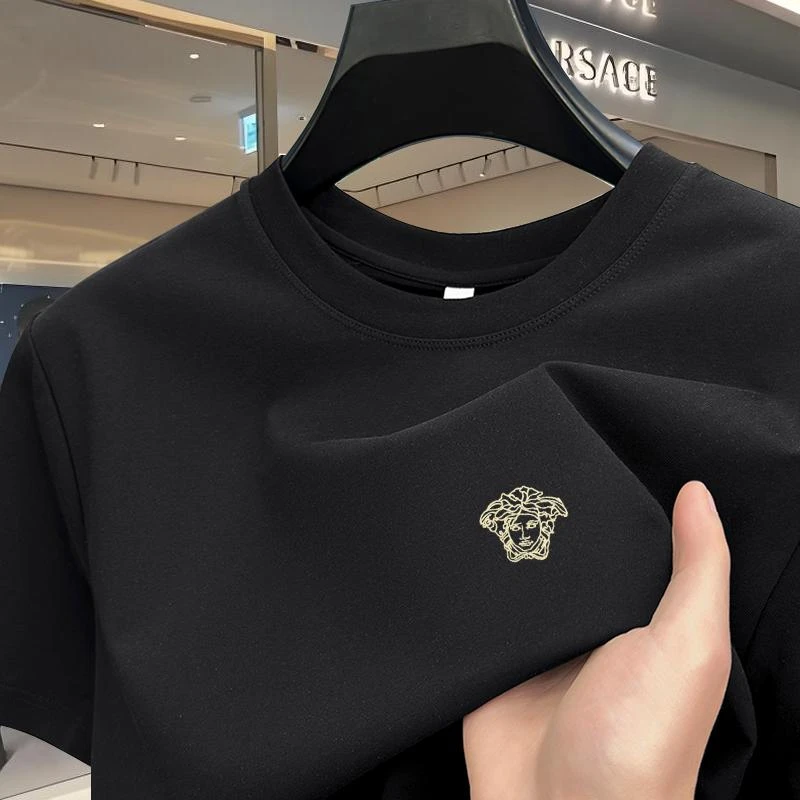 【港口尾货·限购2单】意大利轻奢时尚圆领男士纯棉T恤 休闲百搭短袖