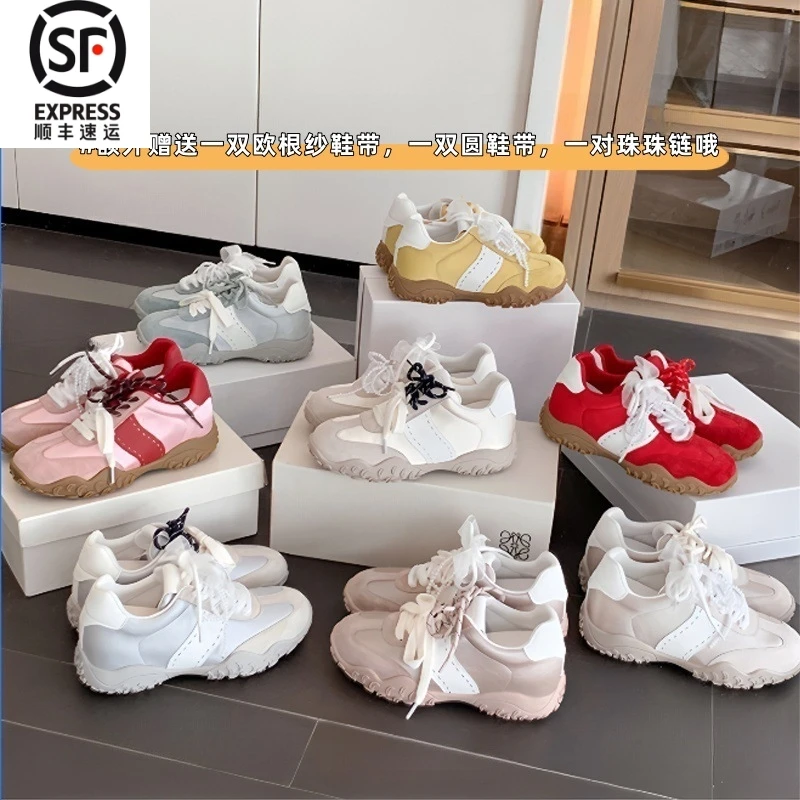sheii苏茵茵内增高德训鞋女2025新款欧若风蕾丝增高休闲鞋阿甘鞋