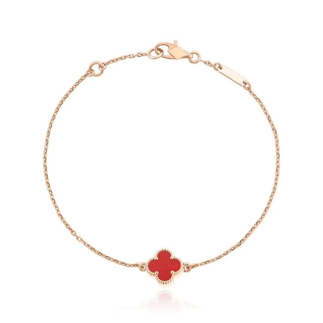 mini四叶草单花手链不掉色洗澡可戴