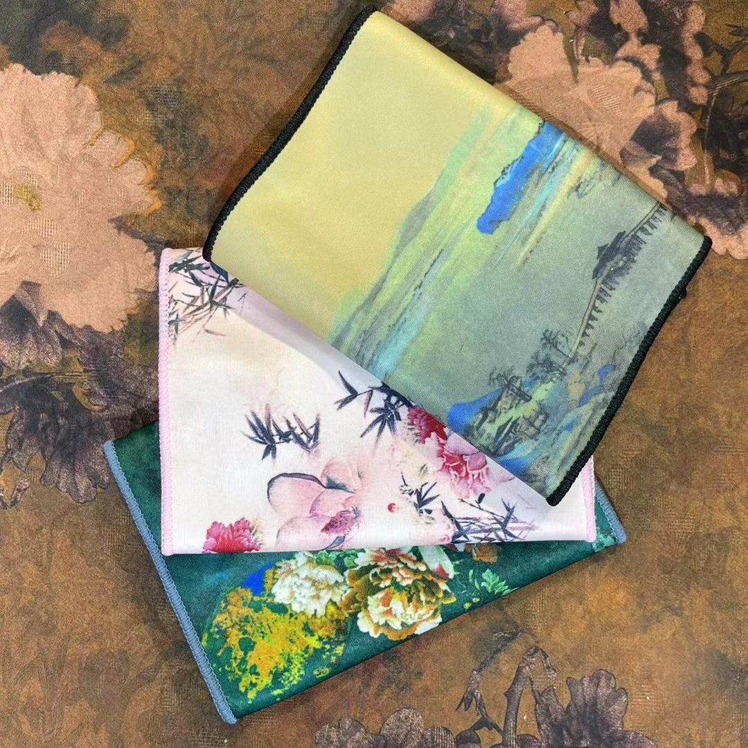 （三条装）创意国潮风中式吸水茶巾茶配2019