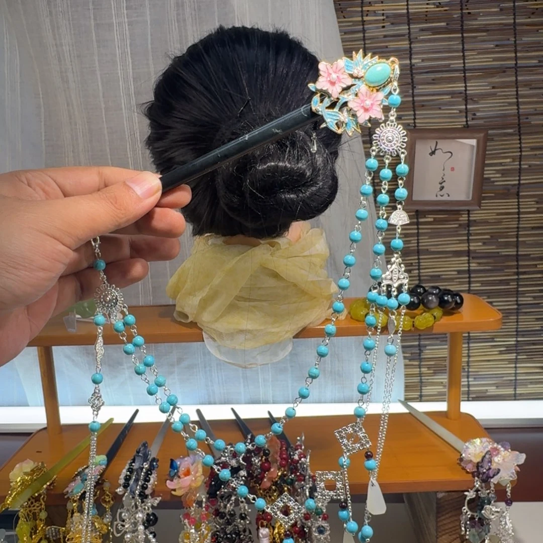 九***狸蛇纹石玉合金发饰