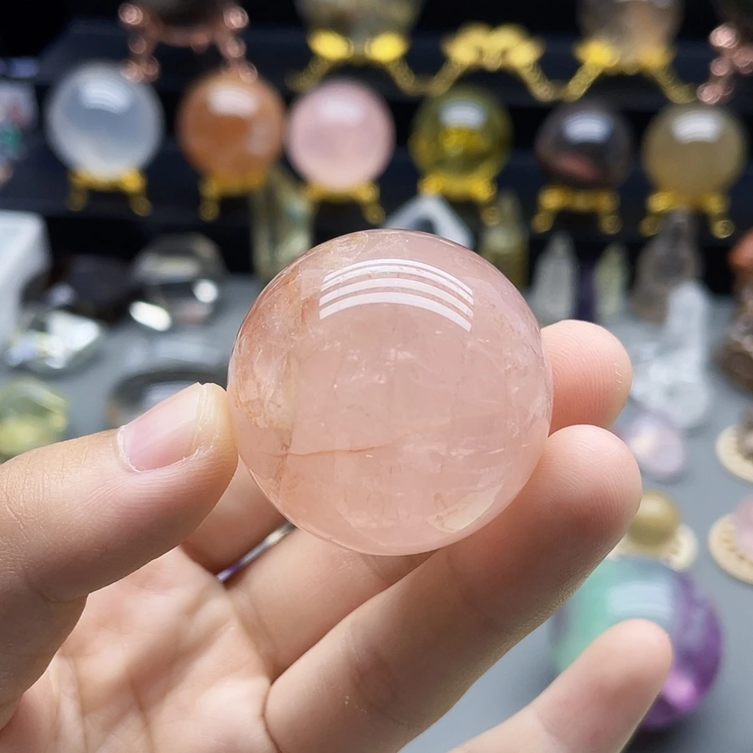 未镶嵌珠宝半成品水晶天然粉椒花36mm
