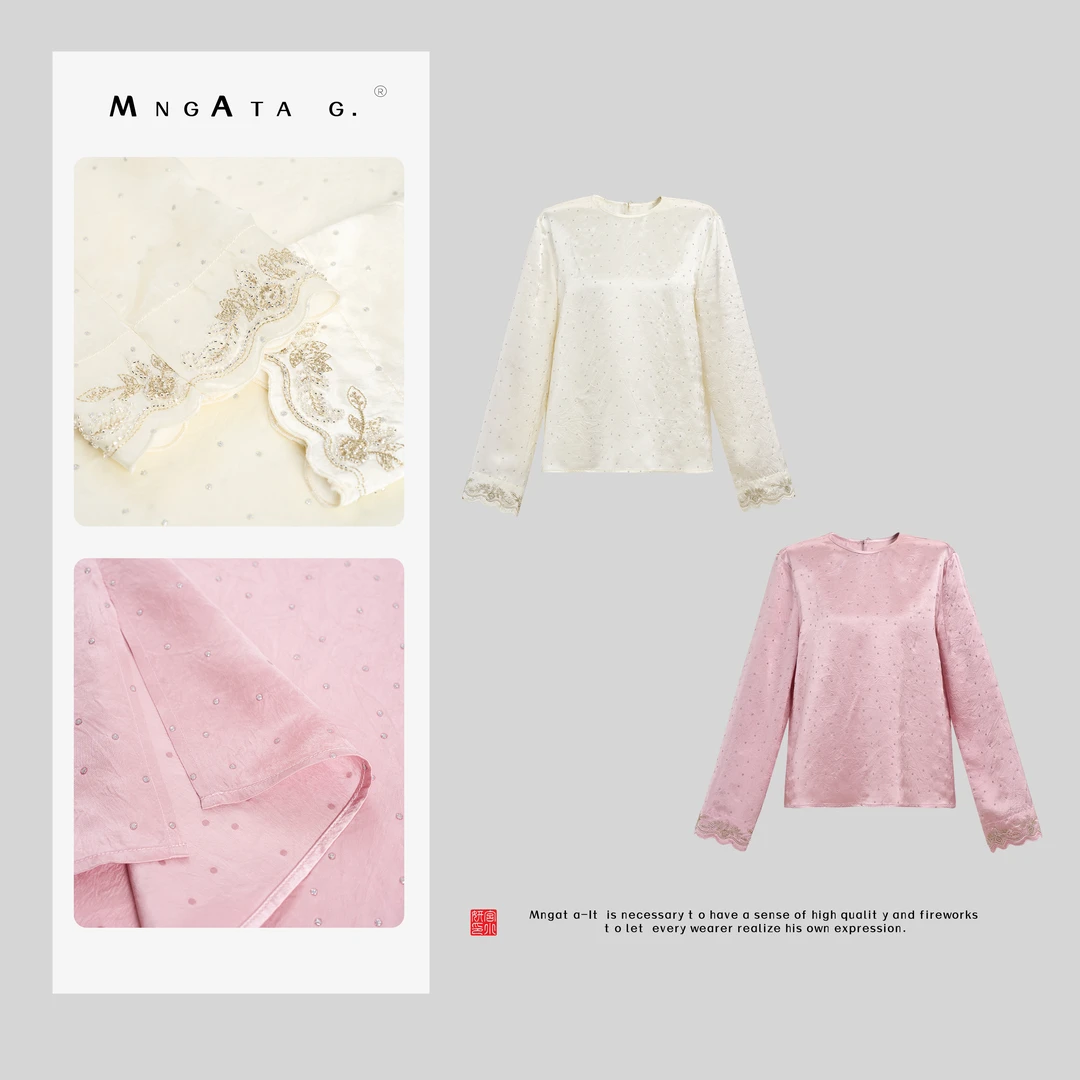 MNGATA G.宫小妍【点点繁星】醋酸秋冬新中式中国风百搭上衣4121326