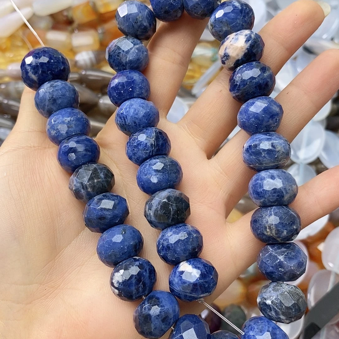 玛瑙/玉髓未镶嵌珠宝半成品卡十五蓝纹一条