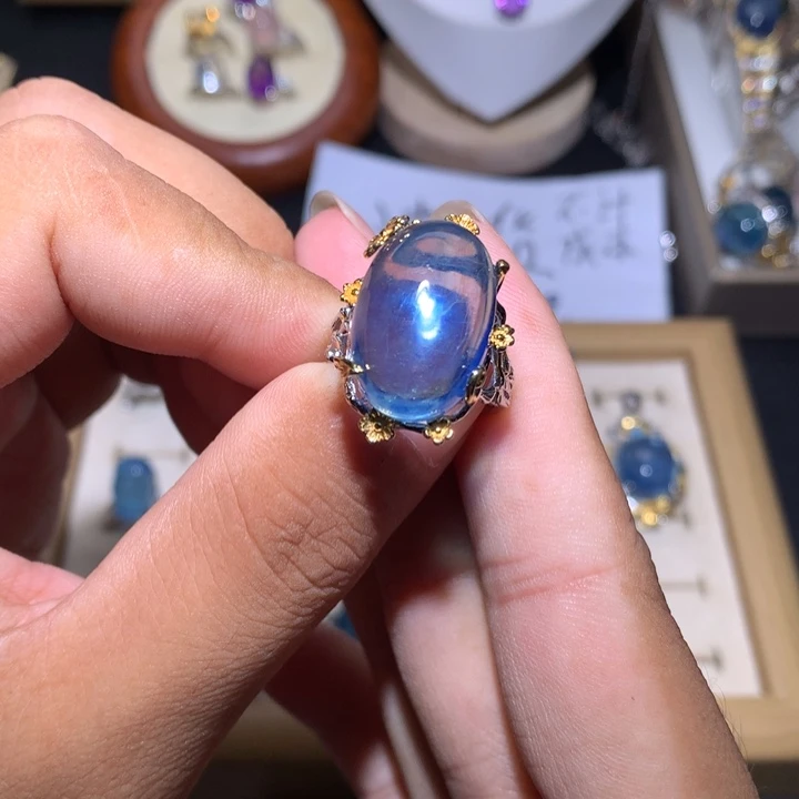 烟晶戒指银S925镶嵌K****¹戒指