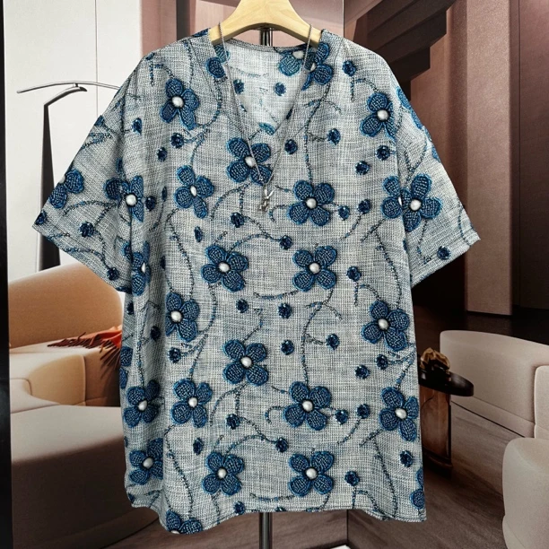 太阳花大码女装短袖t恤女夏装2025新款宽松中长款遮屁股上衣