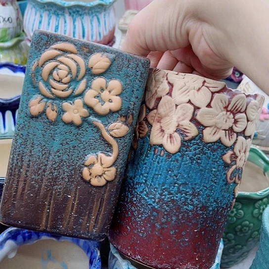 多肉绿植陶瓷花盆9.9包邮，有空