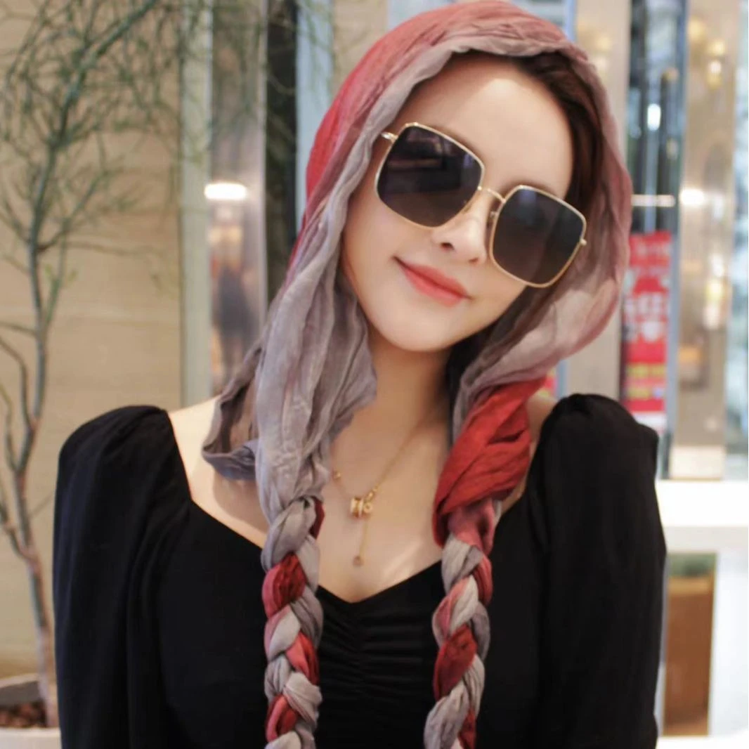 2025新款爆款手工编织辫子头巾围巾女士时尚百搭包头头巾民族风