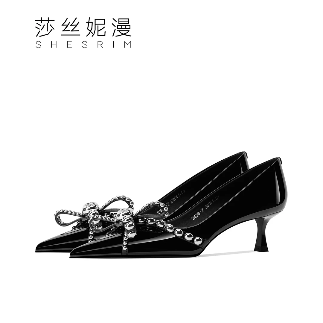 186-2025春季尖头细跟高跟鞋优雅浅口女士细高跟轻奢时尚气质性感