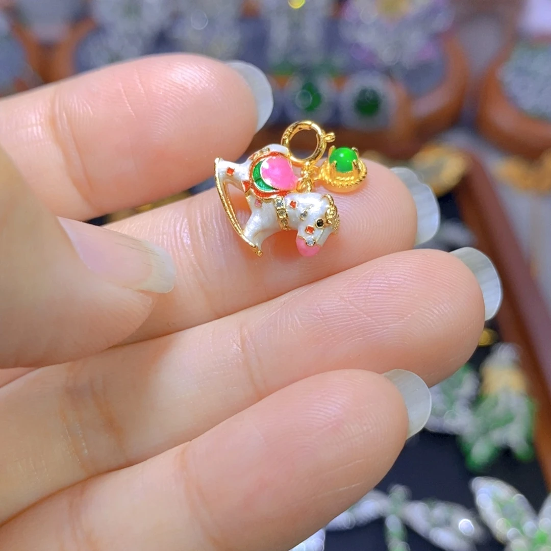 翡翠颈饰银S925镶嵌天然翡翠