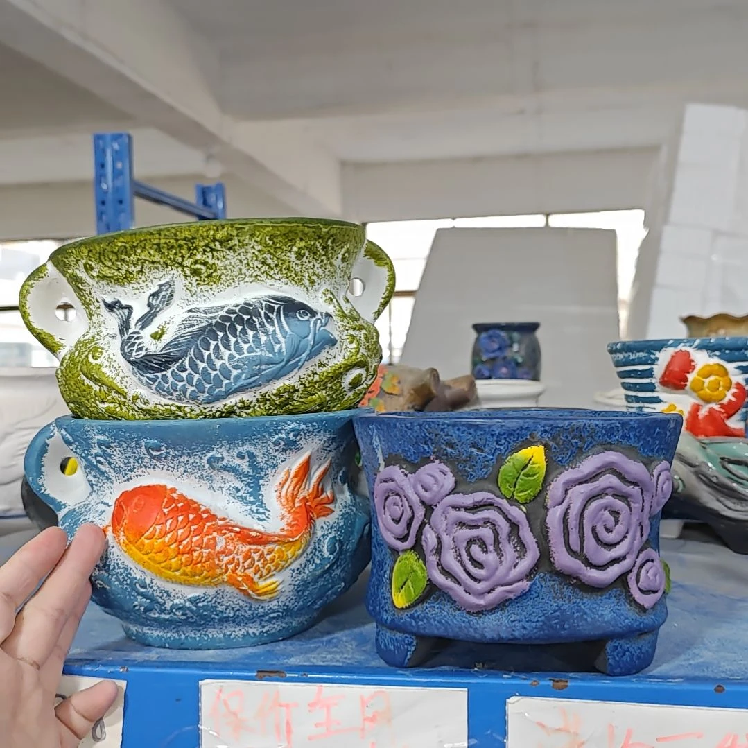 红陶吸水透气的白陶花盆凑满12发货