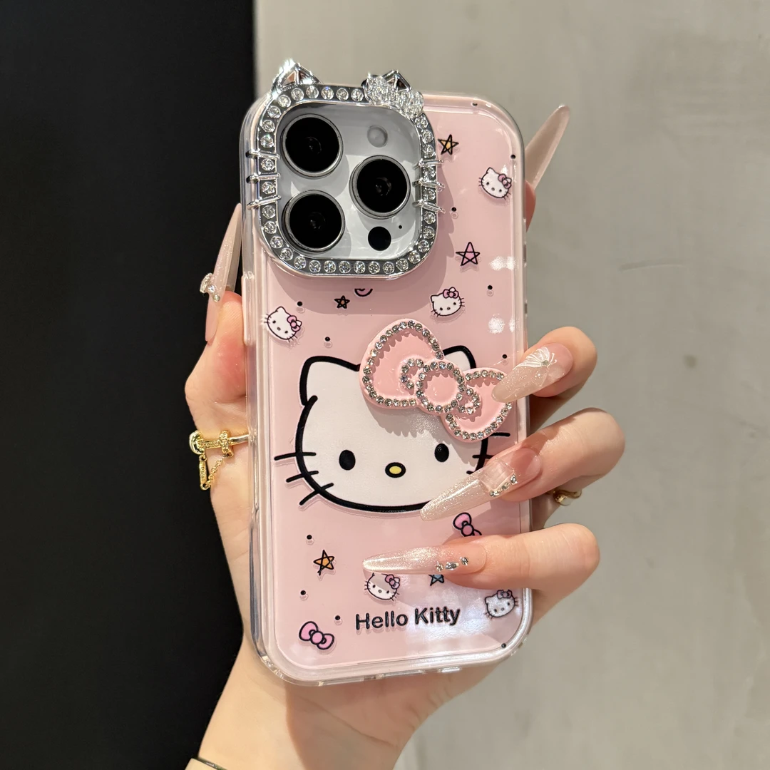 ins高颜值星星KT猫蝴蝶结适用16promax手机壳15promax简约14女款