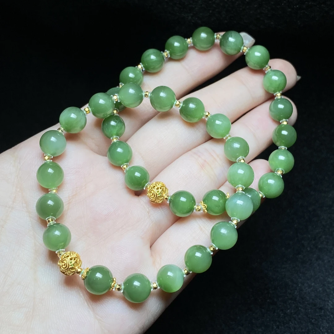 【小北珠宝】和田玉DIY单圈手串约7.5mm+【多样性发一件】10-AH13X636