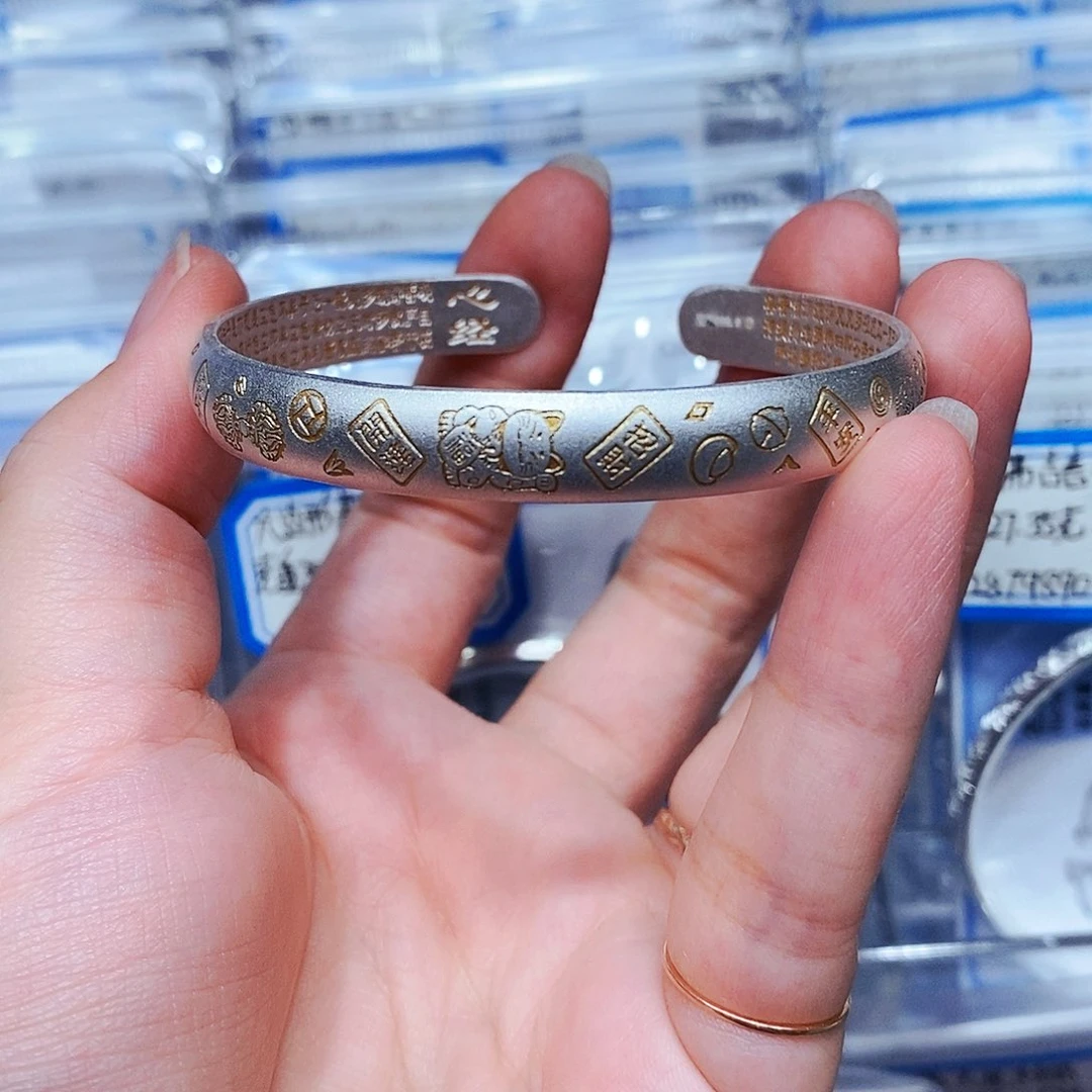 无足银招财猫手镯