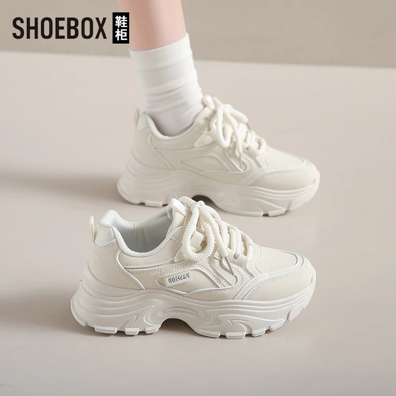 SHOEBOX鞋柜百搭厚底老爹鞋女爆款2025秋季新款时尚休闲运动鞋