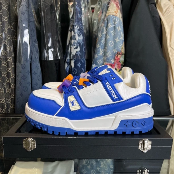 99新 LouisVuitton/路易威登 trainer白蓝胖丁板鞋/41码/原盒