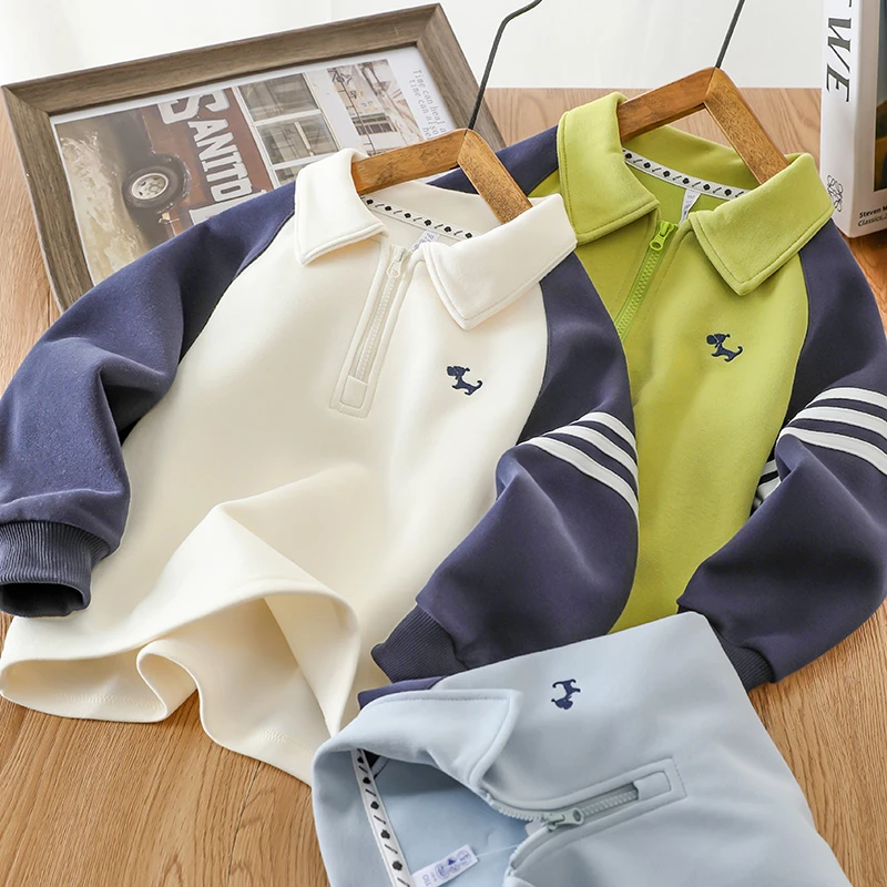 2025新款男童半拉链卫衣中大童春秋新款休闲儿童上衣秋装洋气时髦