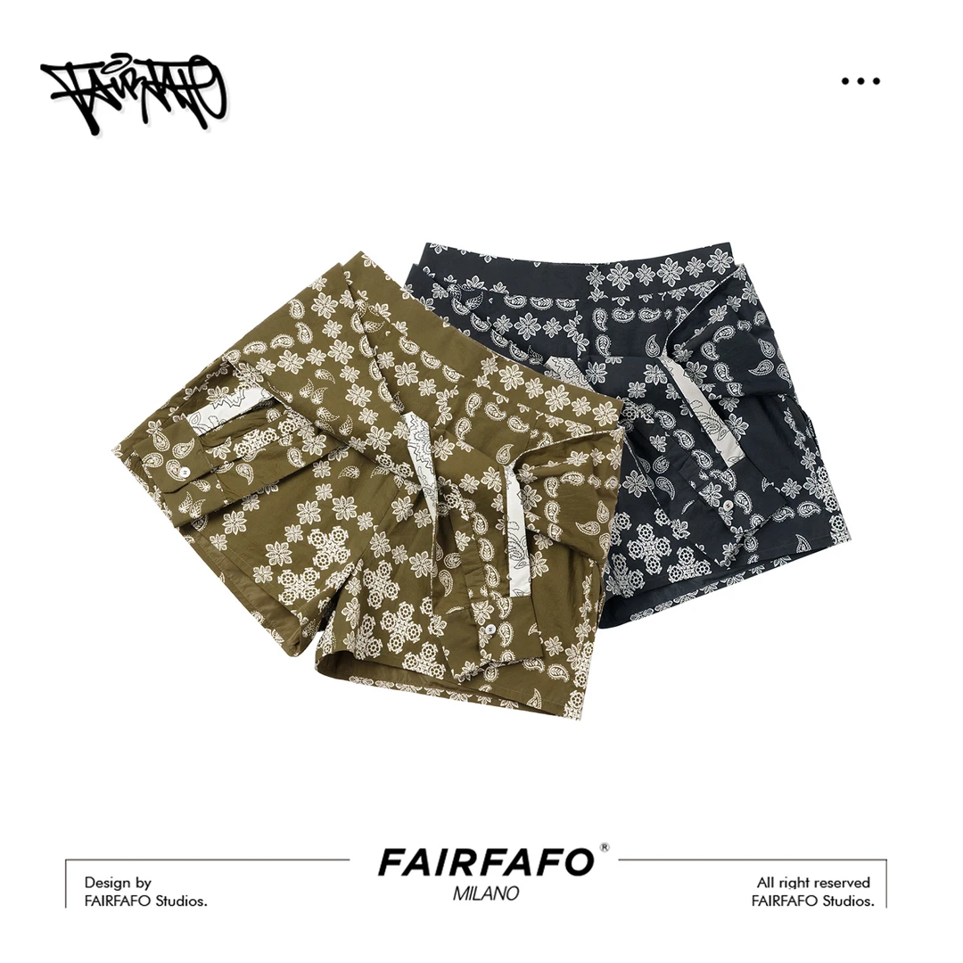 【设计感显瘦碎花短裤】复古洋气层次感潮人短裤DC5KB0753