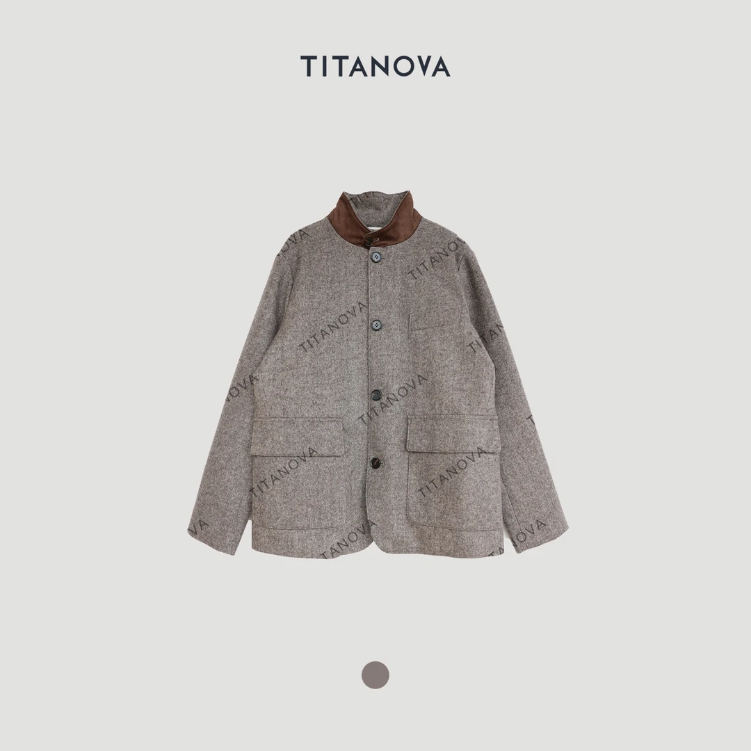 【苧不凡】英伦腔调丨LP羊毛立领拼接毛呢外套N5WT0803