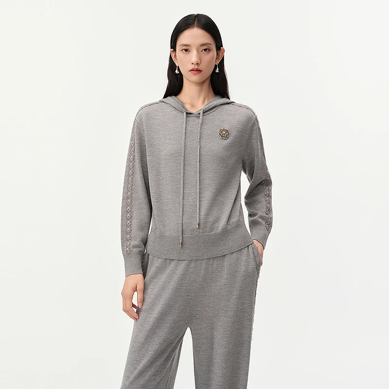 【羊羊专属】珂莱蒂尔冬季新款通勤百搭v领绵羊毛针织衫女