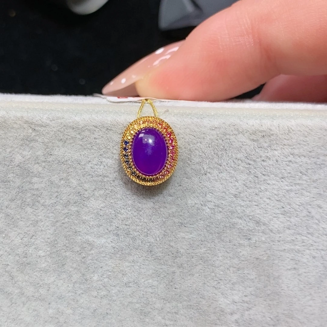 苏纪石（舒俱来）18K金镶嵌吊坠(不含链)