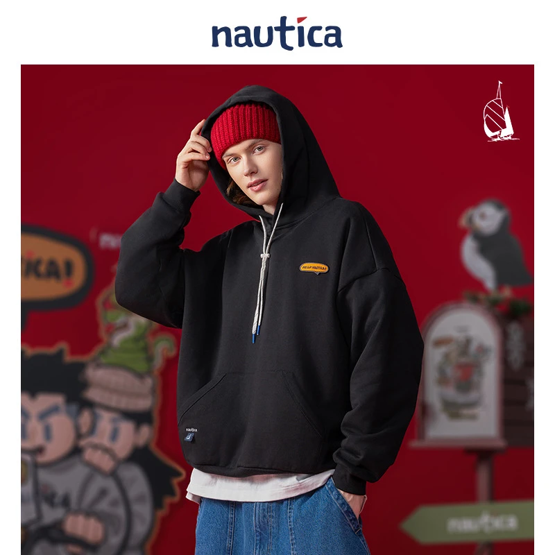 【蛇年限定】nautica白帆×爆尼膏日系中性重磅连帽卫衣BGKW5105
