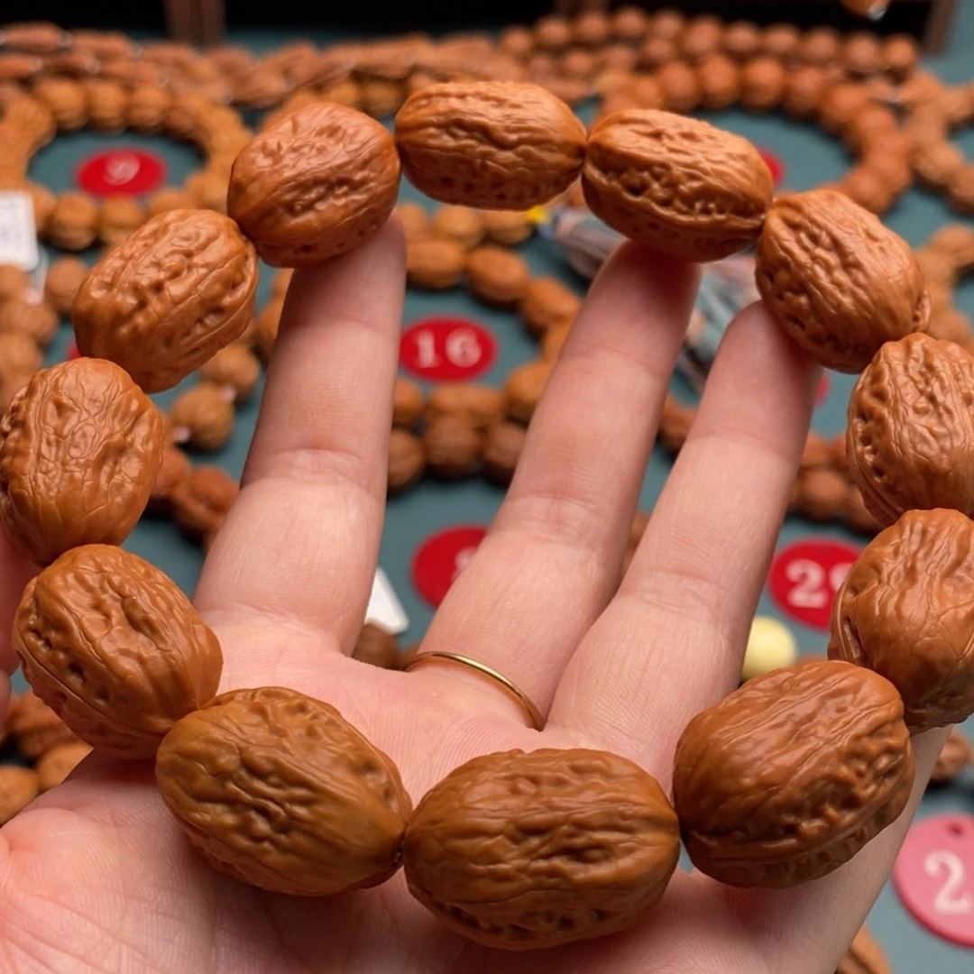 文玩核桃手串17尺寸方枣